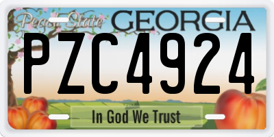 GA license plate PZC4924