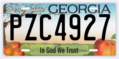 GA license plate PZC4927