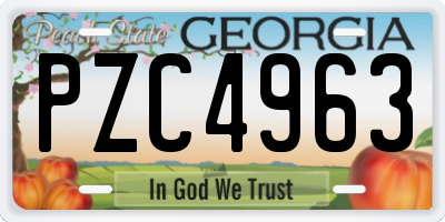GA license plate PZC4963