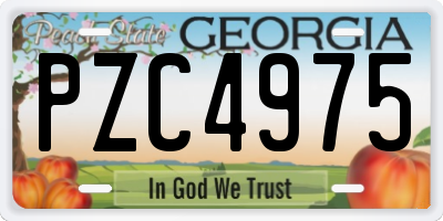 GA license plate PZC4975