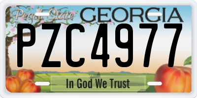 GA license plate PZC4977