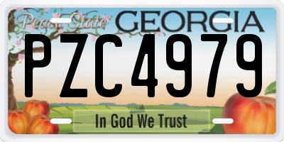 GA license plate PZC4979