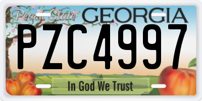 GA license plate PZC4997