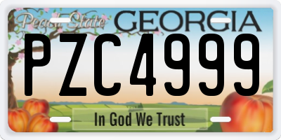 GA license plate PZC4999