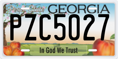 GA license plate PZC5027