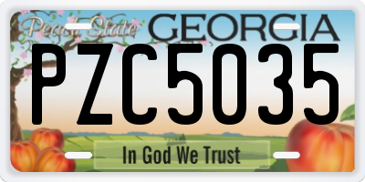 GA license plate PZC5035