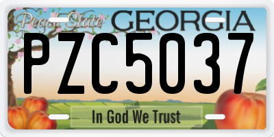 GA license plate PZC5037