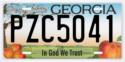 GA license plate PZC5041