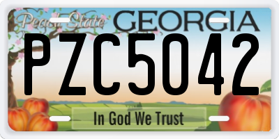 GA license plate PZC5042