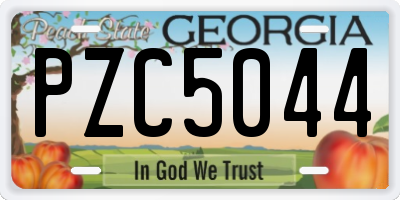 GA license plate PZC5044