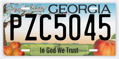 GA license plate PZC5045