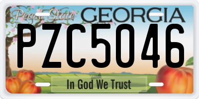 GA license plate PZC5046