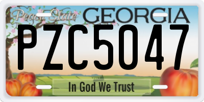 GA license plate PZC5047
