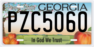 GA license plate PZC5060