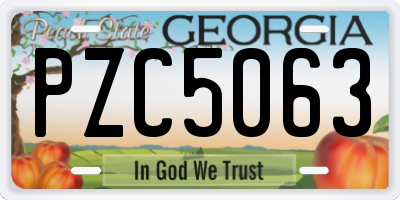 GA license plate PZC5063
