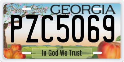 GA license plate PZC5069
