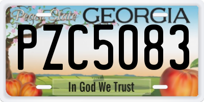 GA license plate PZC5083