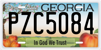 GA license plate PZC5084