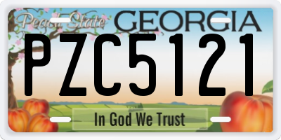 GA license plate PZC5121