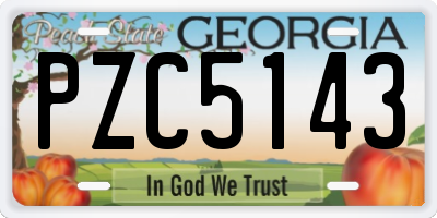 GA license plate PZC5143