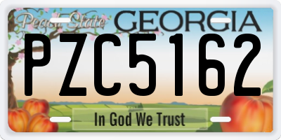 GA license plate PZC5162