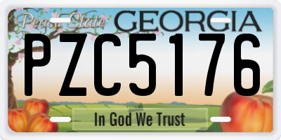GA license plate PZC5176