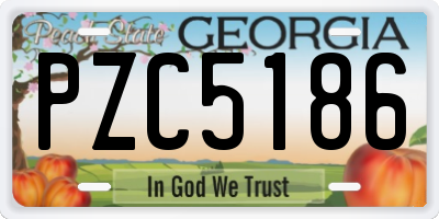 GA license plate PZC5186