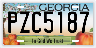 GA license plate PZC5187
