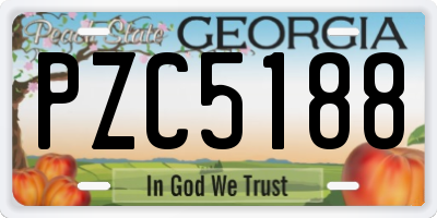 GA license plate PZC5188