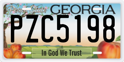 GA license plate PZC5198