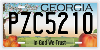 GA license plate PZC5210