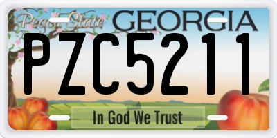 GA license plate PZC5211