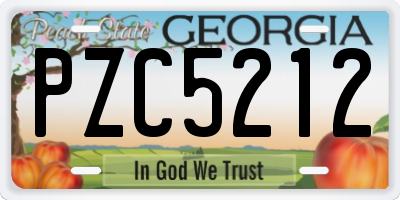 GA license plate PZC5212