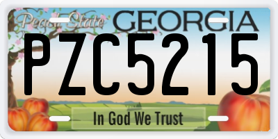 GA license plate PZC5215