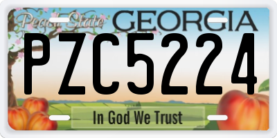 GA license plate PZC5224