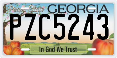 GA license plate PZC5243