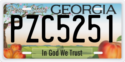 GA license plate PZC5251