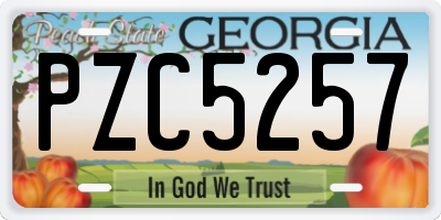 GA license plate PZC5257