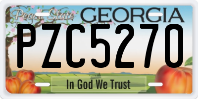 GA license plate PZC5270
