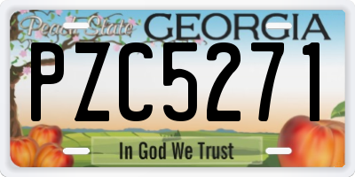 GA license plate PZC5271