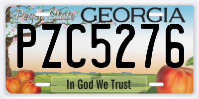 GA license plate PZC5276