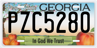 GA license plate PZC5280