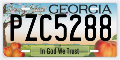 GA license plate PZC5288