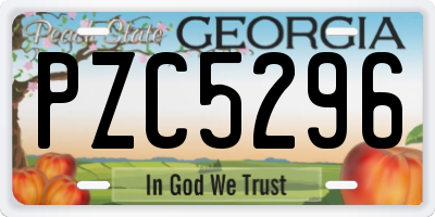 GA license plate PZC5296
