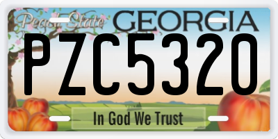GA license plate PZC5320
