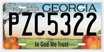 GA license plate PZC5322