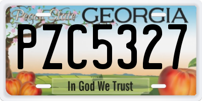 GA license plate PZC5327
