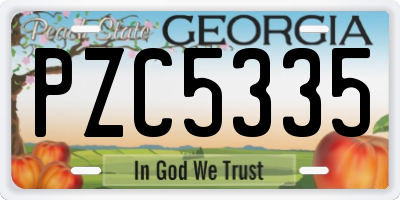 GA license plate PZC5335