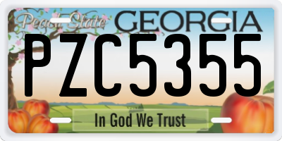 GA license plate PZC5355