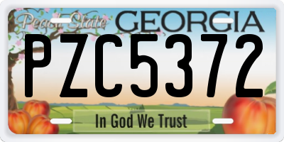 GA license plate PZC5372